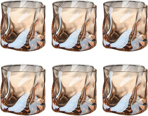 ガラスコップ・ガラスタンブラー 6本のPCを飲む家家庭のメガネカップのエレガントなデザインのためのエ..