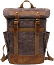 リュックサック キャンバス 防水 オイルワックス 48*31*12cm 大容量 多機能 バックパック デイパック 登山リュック・ザック ビジネス スポーツ アウトドア 旅行 出張 レトロ カジュアル