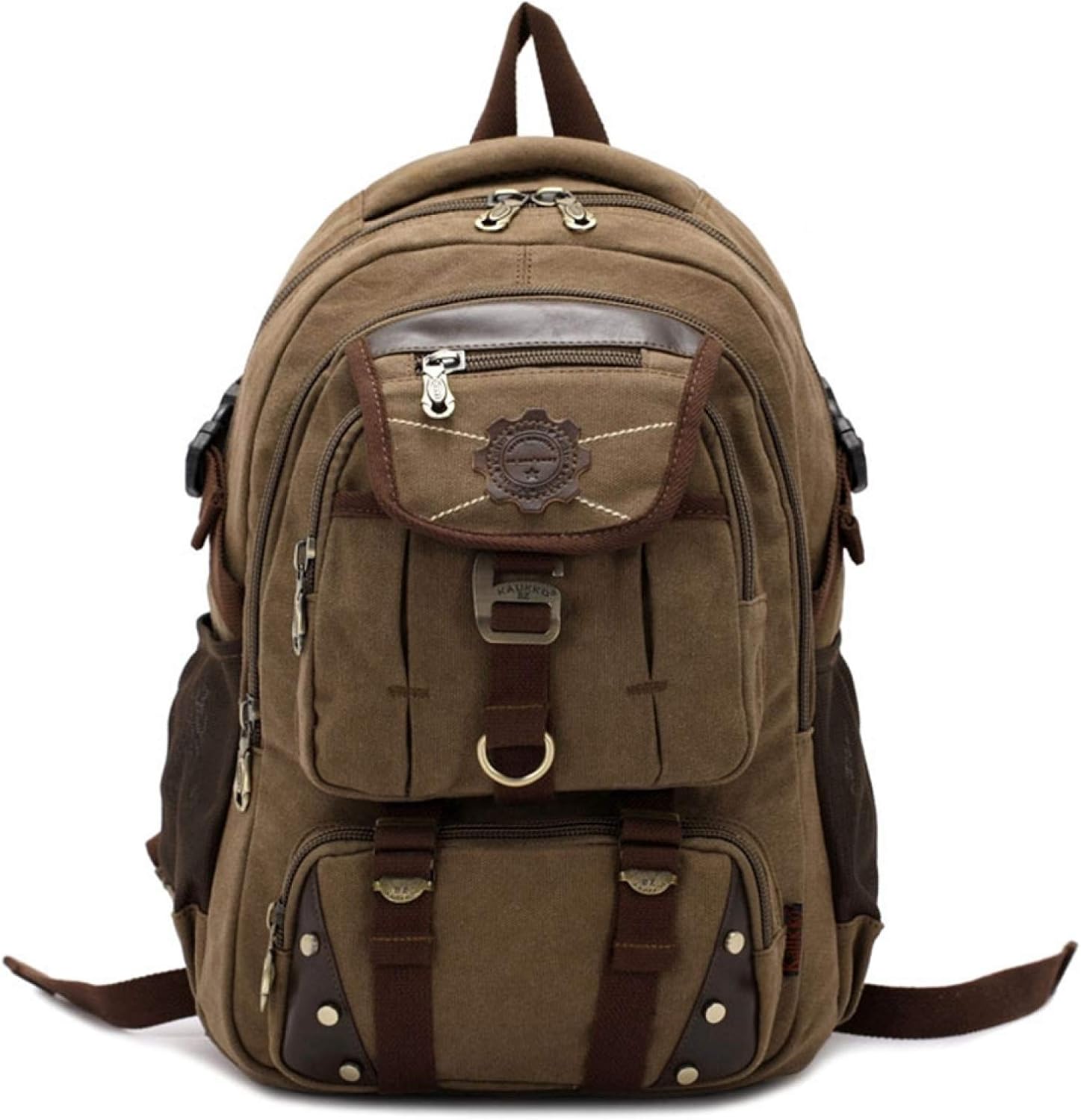 バックパック 17L キャンバス メンズ 3色展開 42*31*13cm 大容量 丈夫 耐摩耗 多機能 登山リュックサッ..