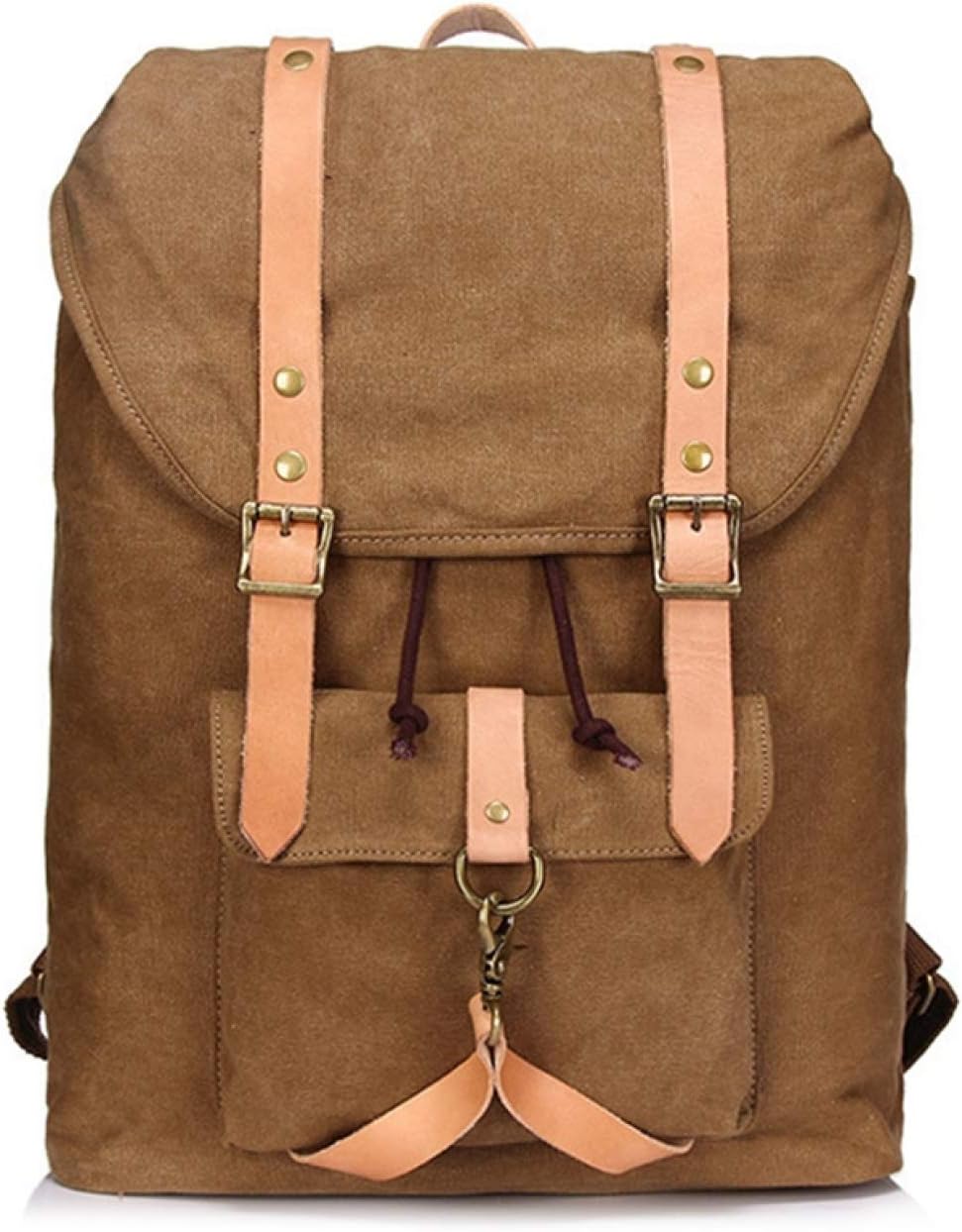 キャンバスリュックサック メンズ 48*33*15cm 大容量 多機能 バックパック デイパック 登山リュック・..