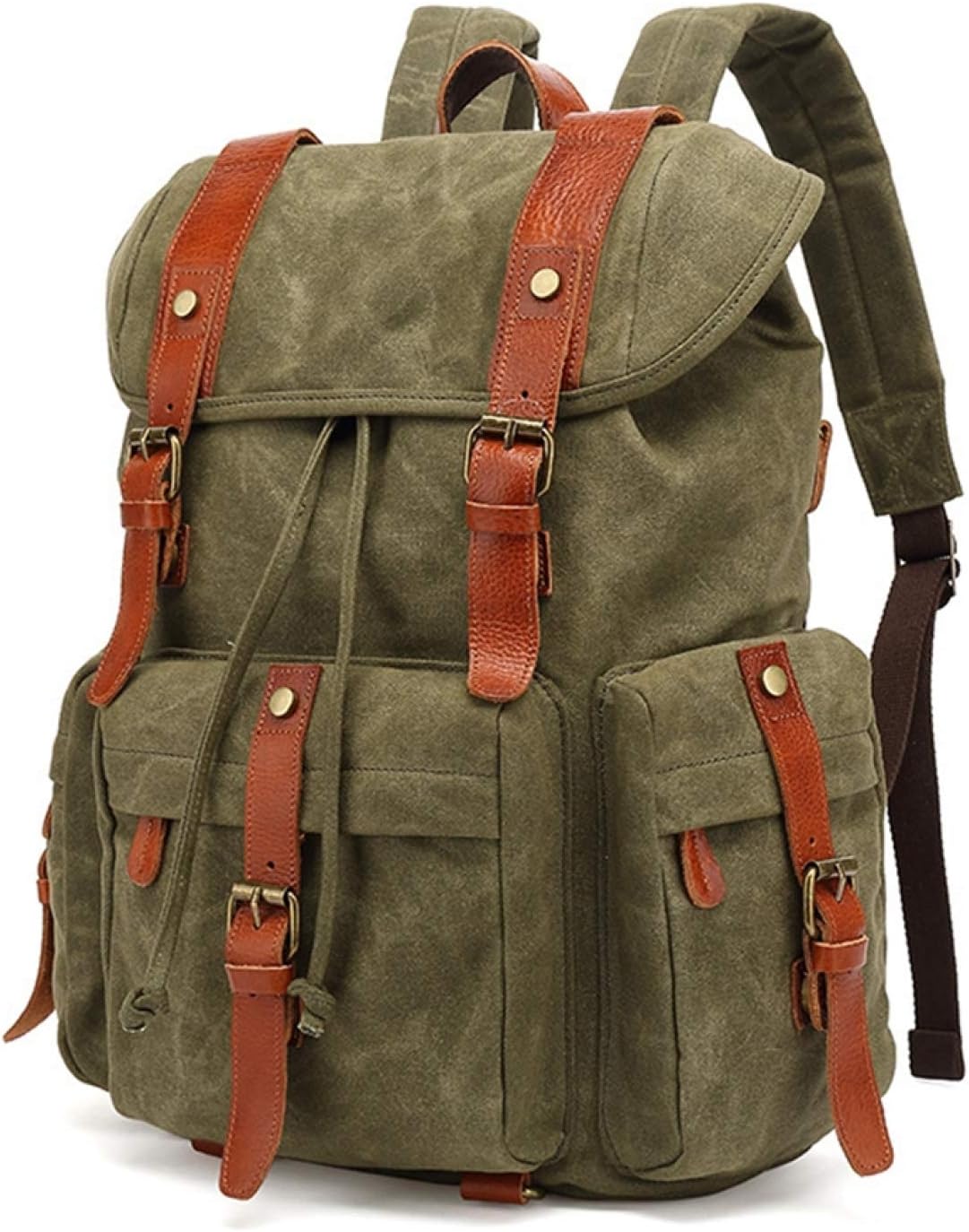 リュックサック キャンバス 防水 オイルワックス 46*36*15cm 大容量 多機能 バックパック デイパック ..