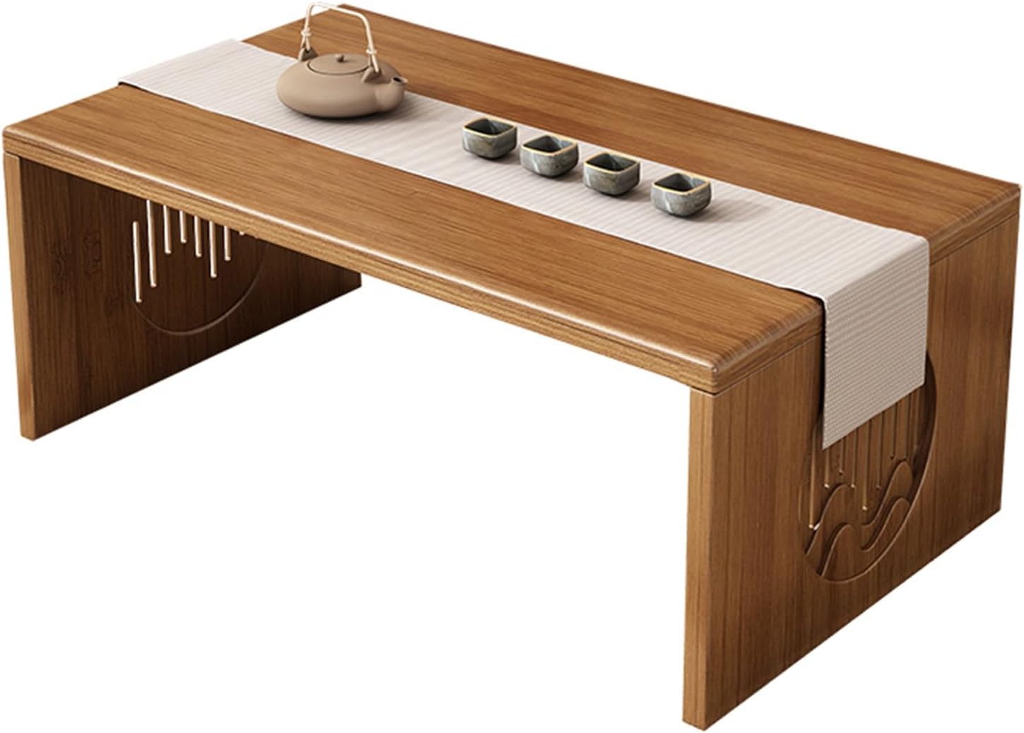 折りたたみ式ローテーブル センターテーブル、ポータブルローティーテーブル コーヒーテーブル リビングテーブル、床に座るフロアテーブル エンドテーブル 収納テーブ...