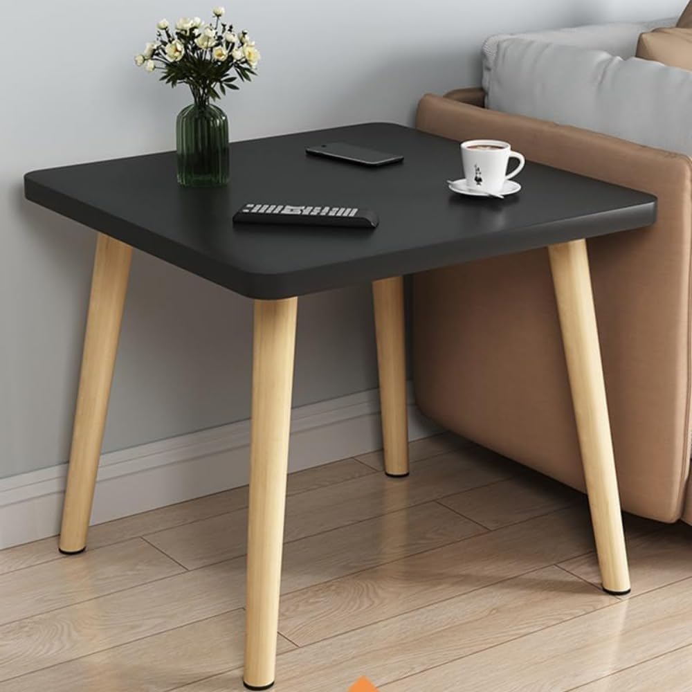 サイドテーブル 四角 テーブル 木製 ナイトテーブル ソファテーブル コーヒーテーブル 寝室 安定性 ケガ防止 軽量 おしゃれ 組み立て簡単 (60*60*42...