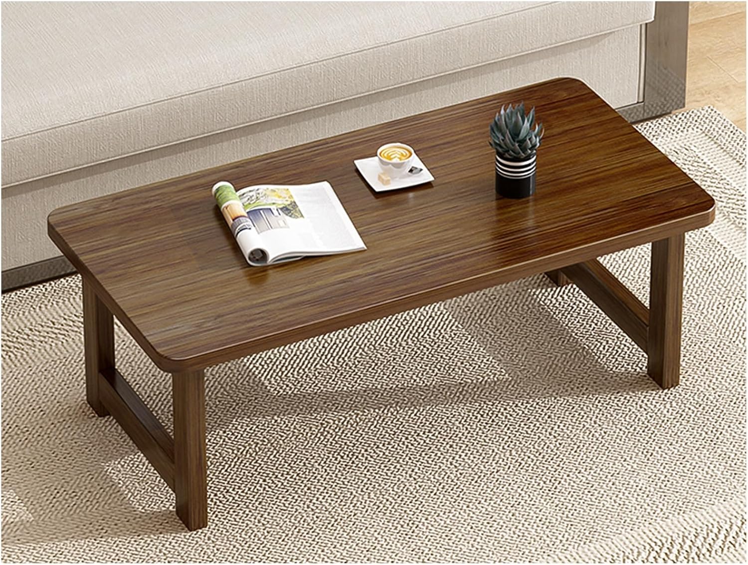 折りたたみ式ソリッドウッドコーヒーテーブル、リビングルームティーテーブル、オフィスコーヒーテーブ..