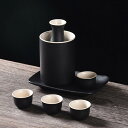 陶器製 徳利セット とっくり おちょこ セット 酒器 ぐい呑み お猪口 酒燗器 燗瓶 熱燗セット 温酒用 ボトル お酒入れ 酒盃 トレイ シンプル 日本酒用 和...