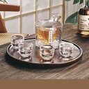 冷酒器 ガラス徳利セット 和酒徳利セット 徳利 とっくり おちょこ 日本酒 冷酒耐熱ガラス ボトル 盃 燗瓶 和風 和酒器 シンプル 6点セット トレイ付き お...