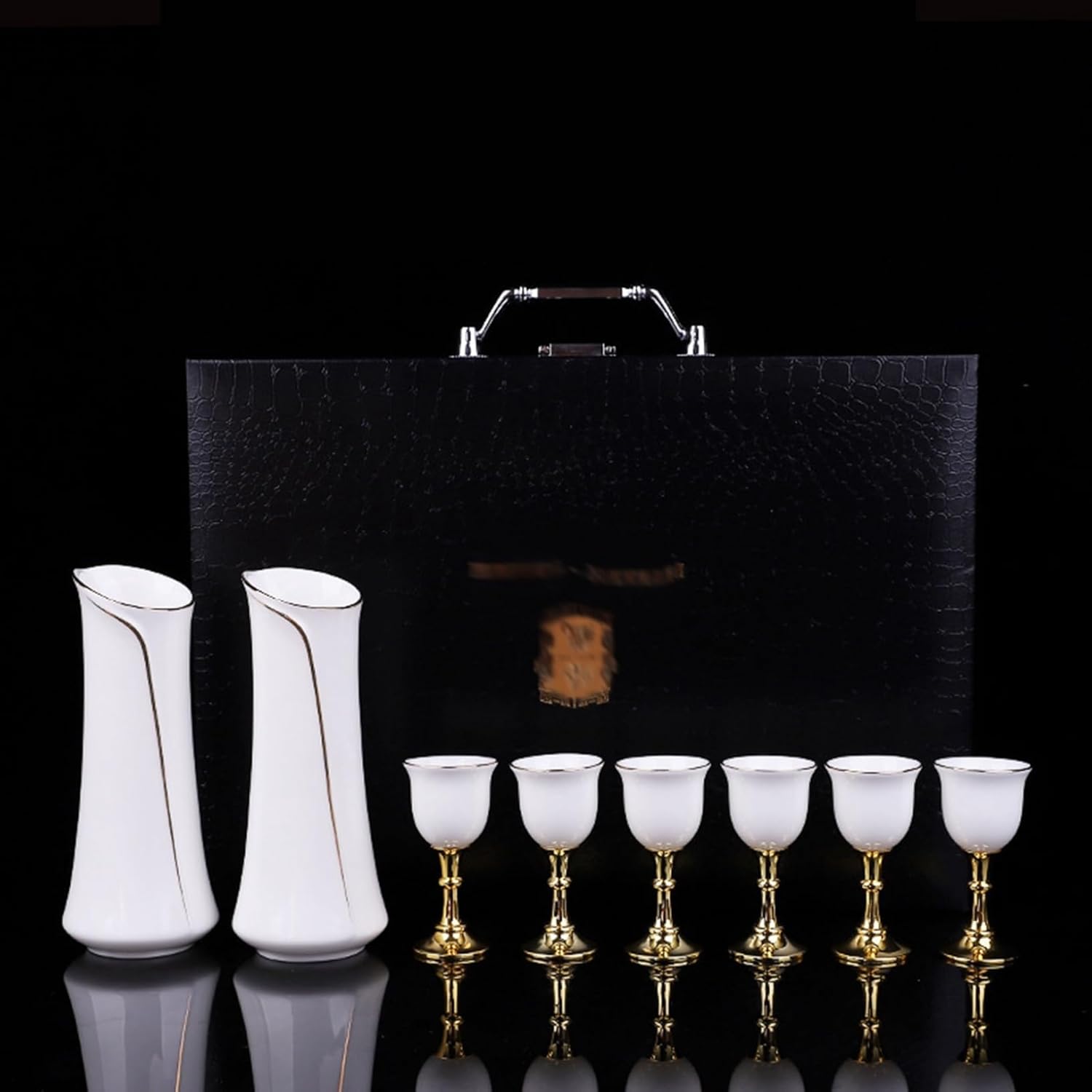 酒器セット 陶器 徳利2個 盃6個 8点セット ぐい呑み とっくり セット おちょこ ギフトボックス付き 酒..