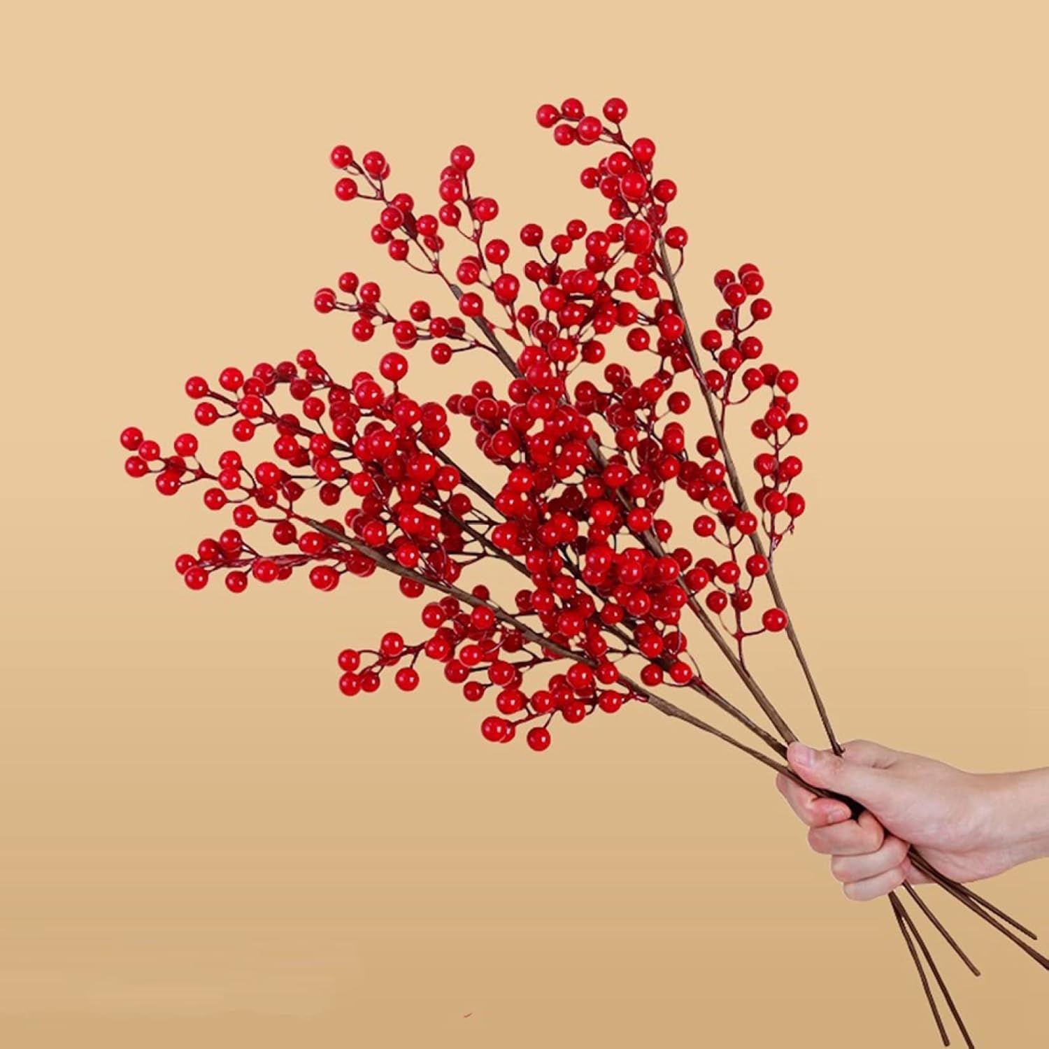 造花 赤い実 花束 ブーケ 枯れない 本物そっくり アートフラワー フェイクフラワー インテリア お祝い プレゼント 贈り物 オーナメント アレンジ 撮影道具 ホーム装飾 パーティー 結婚式 部屋飾り