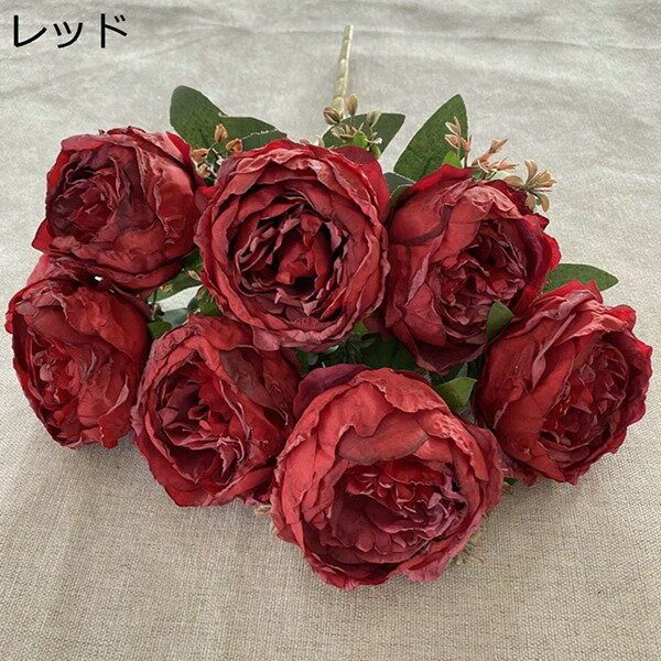 絹花 造花 枯れない花 本物そっくり 手作り 母の日ギフト 記念日 装飾花 水やり不要 長持ち フラワー 庭園 造花芸術 プレゼント 部屋飾り 喫茶店 花束 シルク造花 7頭 ボタン DIY 北欧