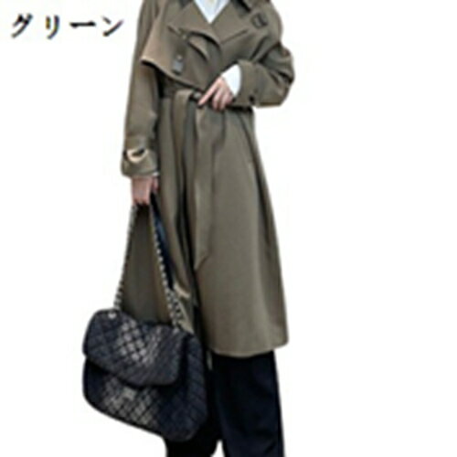 トレンチコート レディース スプリングコート コート レディース 春秋アウター ロングコート アウター コート 薄手 秋 冬 春 ロング 就活 オフィス おしゃれ シンプル べルト付き ダブル 上品 ゆったり きれい 無地 クラシック 通勤 大人
