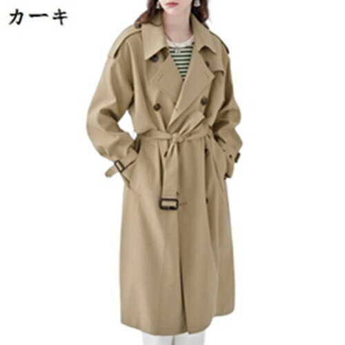 トレンチコート レディース スプリングコート コート 春秋アウター アウター 春 秋 女性 通勤 通学 デート お出かけ カジュアル きれい 着痩せ 無地(4)