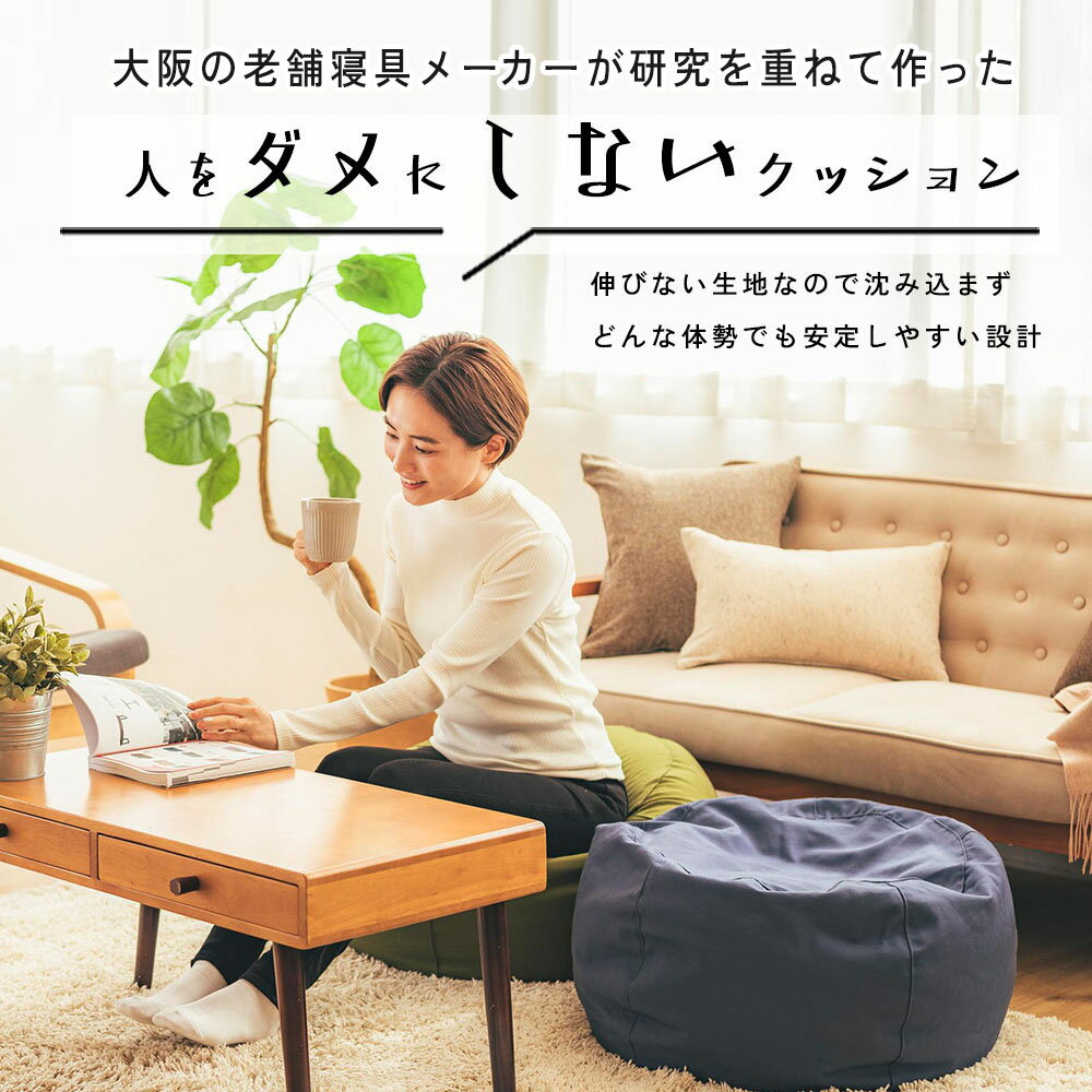 fabrizm コラム ビーズクッション (カバー+中身) オックス 17色展開 日本製 背もた...