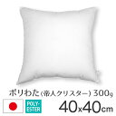 fabrizm ポリエステルわた ヌードクッション 圧縮 40角 40×40cm 帝人クリスター 300g入 日本製 あす楽対応 中材 中身 中芯 背当てクッシ...