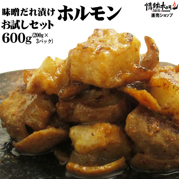 焼肉 ホルモン 送料無料 ホルモン味噌だれ漬け お試しセット 600g バーベキュー 肉 BBQ 肉 焼肉セット バーベキュー…