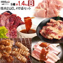 肉 食品 焼肉 送料無料 メガ盛り 計1.4kg 情熱の 焼肉 お試し セット【B】(やわらかハラミ テッチャン 牛カルビなど)焼肉セット バーベキュー BBQ...