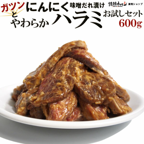 ガツンと にんにく やわらか ハラミ 味噌だれ漬け 600g お試しセット 焼肉 BBQ バーベキュー 肉 情熱ホ..