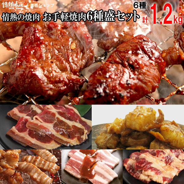 焼き肉 焼肉 メガ盛り 計1.2kg お手軽焼肉6種盛セット バーベキュー BBQ 牛肉 肉 食品 にく 北海道沖縄配送は別途送料追加