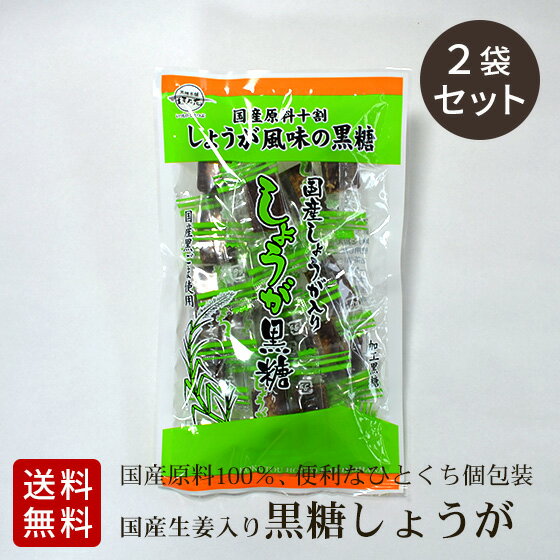 ＼今だけ10%OFF／しょうが黒糖 110g×2袋 国産原料使用 生姜と黒ごま 便利な個包装入り 送 ...