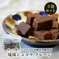 琉球ショコラ 45g×3袋 沖縄産黒糖とガーナ産ハイカカオの夏でも溶けないチョコレート 送料無料