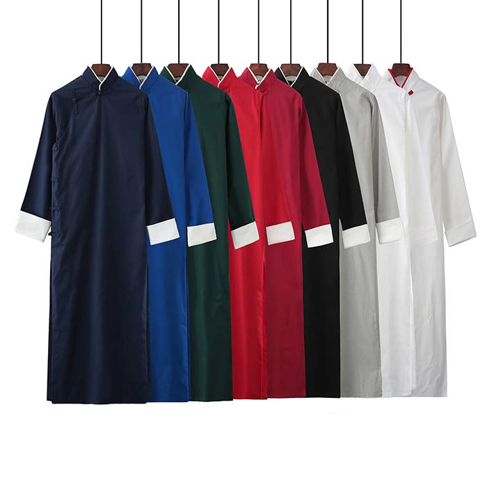 楽天Joon store 楽天市場店チャイナ服 メンズ チャンパオ 長袍 中華服 男性用 ロング丈 チャイナシャツ 中国伝統衣装 漫才ウェア 唐装 漢服 コスプレ コスチューム ハロウィン 衣装 チャイナカラー 普段着 9色