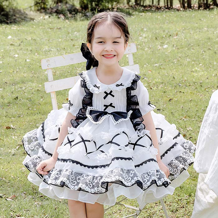 樂天商城 - 子供 ドレス 女の子 ワンピース 半袖 キッズ ドレス 結婚式 ピアノ 発表会 かわいい フリル レース プリンセスドレス お姫様 コスチューム 衣装 ゴスロリ ロリータ 撮影会 七五三 イベント パーティドレス 80 90 100 110 120 130 送料無料