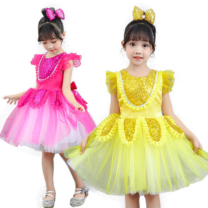乐天商城 - キッズ ダンス 衣装 スパンコール ワンピース 子供 こども 2点セット チュール ドレス かわいい ワンピース スパンコール ダンス衣装 100 110 120 130 140 150 160 子供服 女の子 舞台ステージ衣装 キッズ ジュニア 発表会 ダンス衣装 ダンスウェア