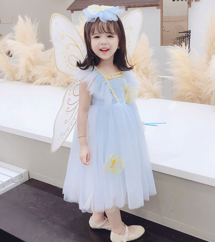 ハロウィン コスプレ衣装 女の子 プリンセスドレス 精霊 コスプレ 仮装 衣装 コスチューム チュール ワンピース 3点セット 子供用 ハロウィーン コスチューム仮装 コスプレ 衣装 変身 蝶の翼 蝶 蝶々翼 イベント パーティー ハロウィン衣装 コスプレ衣装