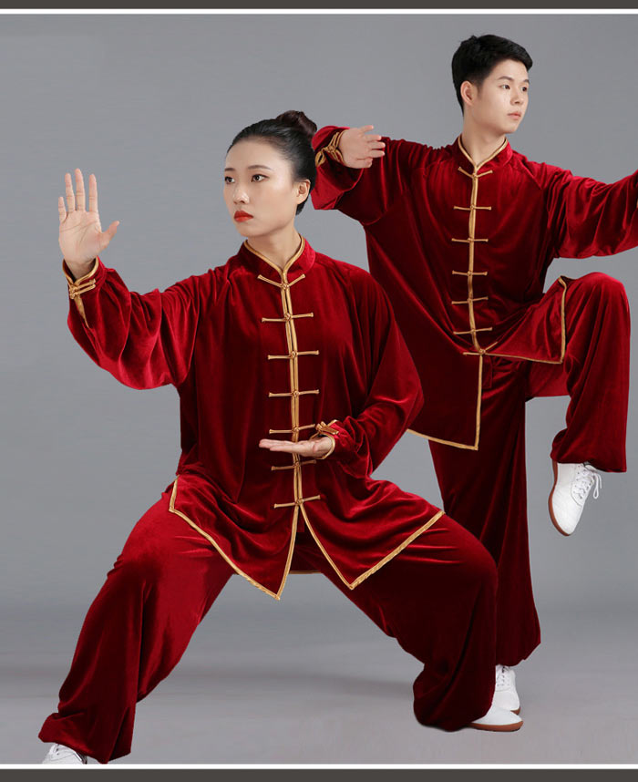 太極拳 服 太極拳 ウェア 秋 冬 厚手 セットアップ 上下2点セット 太極拳服 男女兼...