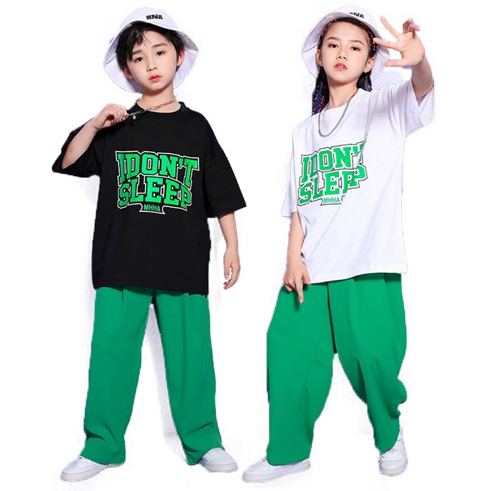 樂天商城 - キッズ ダンス 衣装 セットアップ ヒップホップ 男の子 女の子 半袖 tシャツ ロングパンツ 上下 セット服 キッズ ジュニア 子供服 ヒップホップ ダンス衣装 練習着 ステージ衣装 舞台衣装 ダンス 発表会 HIPHOP 110cm-180cm 単品 セット可能