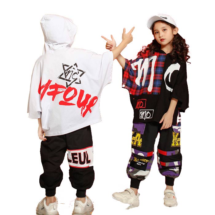 乐天商城 - キッズ ダンス 衣装 ヒップホップ 子供服 セットアップ 男の子 女の子 チェック柄 パーカー 半袖 サルエルパンツ キッズ ダンス 衣装 上下 派手 男の子 hiphop 演出服 かっこいい キッズダンス 子供ダンス ダンスウェア 110 120 130 140 150 160 170 180