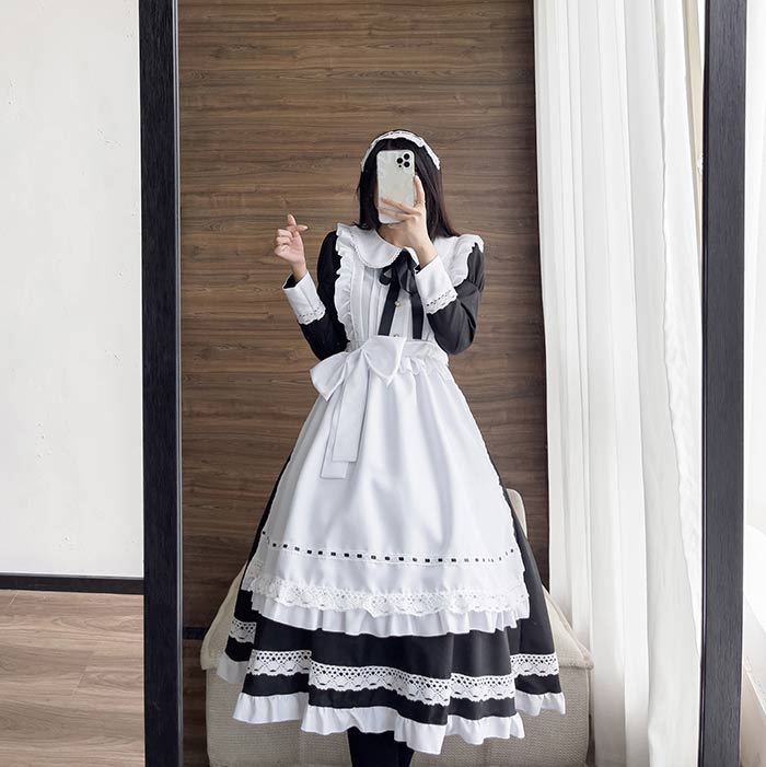 メイド服 ロング コスプレ衣装 半袖 長袖 可愛いメイド メイド衣装 仮装 衣装 コスチューム 可愛い 男ウケ 大きいサイズ レディース 大人 ハロウィンコスプレ コスプレ 衣装 制服 喫茶店 変装 エプロン ゴスロリ ロング ワンピース パーティー イベント 学園祭 文化祭 joonstore-10001103 Joon store 楽天市場店 サンプル画像3