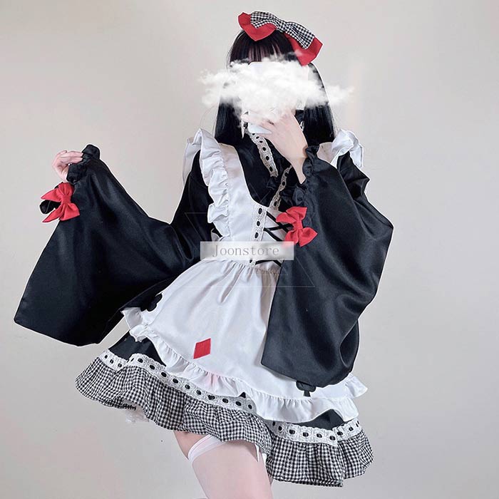 樂天商城 - メイド服 ハロウィン コスプレ 衣装 ロリータ ゴスロリ ワンピース 長袖 レディース 可愛い カチューシャ付き 4点セット女の子 中校生 高校生 コスプレ衣装 仮装 ハロウィン コスチューム 舞台 ステージ 衣装 イベント 服 カフェ 学園祭 文化祭