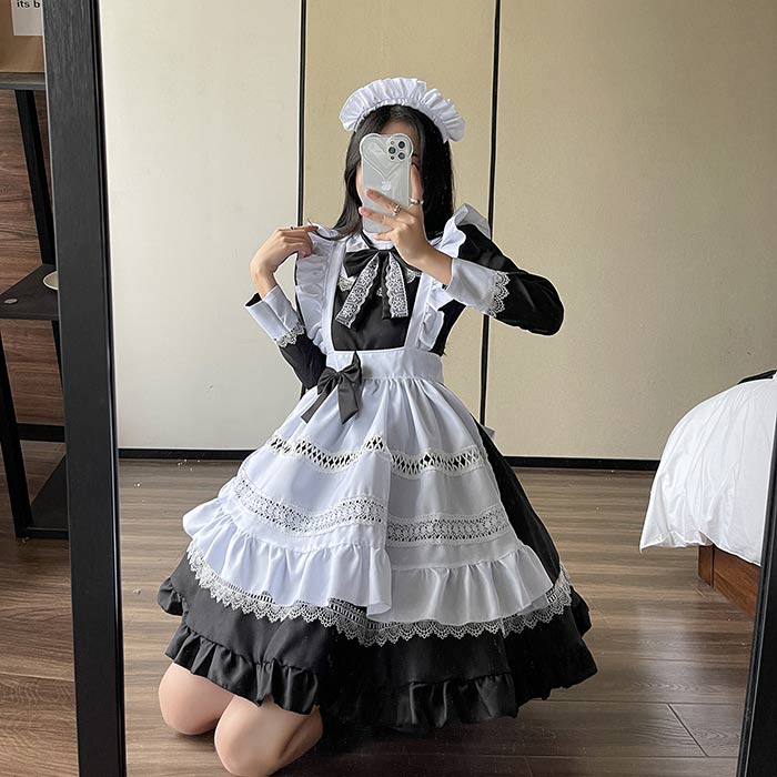 メイド服 可愛い コスプレ衣装 ロリータ ゴスロリ ワンピース 長袖 可愛いメイド メイド衣装 ハロウィン 仮装 衣装 コスチューム 大きいサイズ レディース 大人 ハロウィンコスプレ コスプレ 衣装 制服 喫茶店 変装 エプロン ワンピース パーティー イベント 学園祭 文化祭 joonstore-10001107 Joon store 楽天市場店 サンプル画像3
