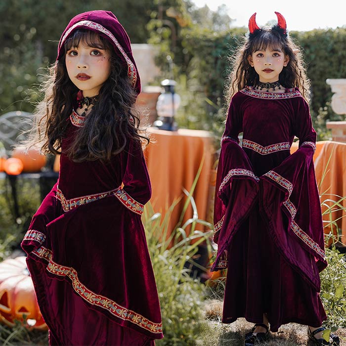 ハロウィン コスプレ 子供 悪魔 小悪魔 コスプレ 衣装 魔女 吸血鬼 仮装 変装 コスチューム 衣装 女の子 ワンピース ハロウィン衣装 子供用 巫女 魔女 ハロウィンコスプレ ヴァンパイア ドラキュラ コスチューム ハロウィン仮装 コスプレ衣装 学園祭 イベントのサムネイル