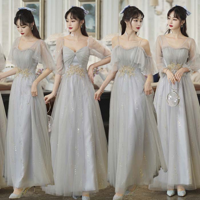 ブライズメイド ドレス 花嫁 ロングドレス 結婚式 ドレス ロング丈 結婚式ワンピース 編み上げ パーテ..