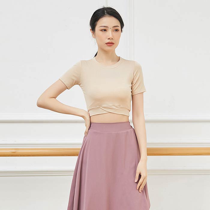 ベリーダンス トップス ショート丈 Tシャツ ロンT レディース ダンス トップス レッスン着 長袖/半袖 tシャツ フィットネス 社交ダンス レッスントップス 練習着 ヨガ トップス ヨガ tシャツ ヨガウエア ダンス ウェア バレエダンス 新体操 ヨガ バレエトップス 7色