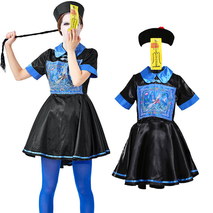 乐天商城 - ハロウィン コスプレ 仮装 キョンシー 面白い 中国 ゾンビ チャイナ服 ハロウィンコスプレ 大人 女性 可愛い 大きいサイズ レディース かわいい キョンシー 衣装 ホラー 妖怪 お化け 変装 イベント 仮装 パーティー 文化祭