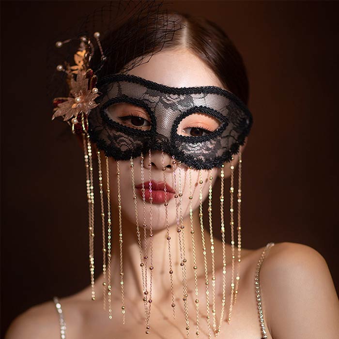 レース 半面 マスク 黒 フリンジ 仮面 マスク レディース アイテム コスプレ コスチューム ハロウィン クリスマス 舞踏会 目隠し アイマスク イベント パーティーマスク 余興 体育祭 運動会 文化祭 ハロウィンコスプレ コスチューム 仮装　変装 派手 セクシー 大人のおもちゃ(3)