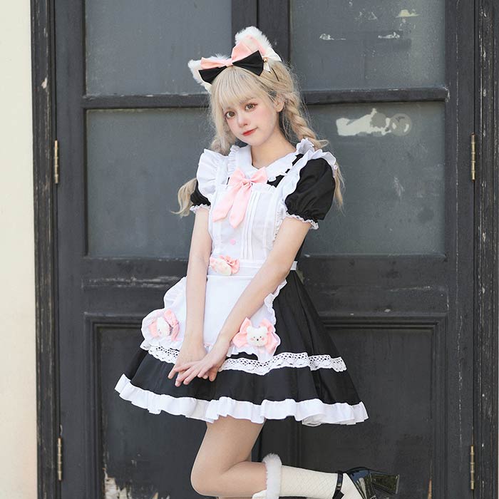 メイド服 ハロウィン コスプレ 仮装 衣装 大きいサイズ ハロウィンコスプレ コスプレ衣装 レディース 大人 メイド服 ハロウィン 仮装 こすぷれ コス 半袖 可愛い ワンピース ブラック 黒 Lolita ゴスロリ ロリータ ワンピース 可愛い コスプレ joonstore-10001870 Joon store 楽天市場店 サンプル画像2