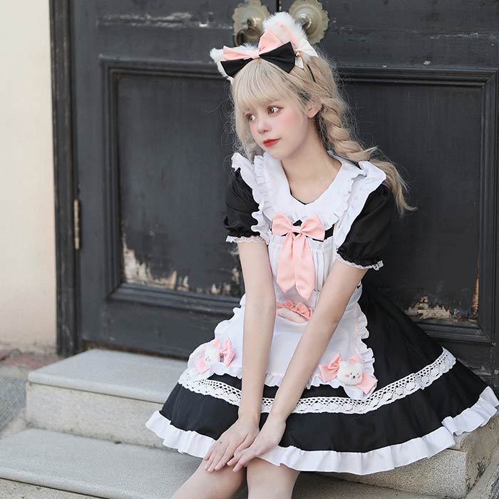 メイド服 ハロウィン コスプレ 仮装 衣装 大きいサイズ ハロウィンコスプレ コスプレ衣装 レディース 大人 メイド服 ハロウィン 仮装 こすぷれ コス 半袖 可愛い ワンピース ブラック 黒 Lolita ゴスロリ ロリータ ワンピース 可愛い コスプレ joonstore-10001870 Joon store 楽天市場店 サンプル画像3