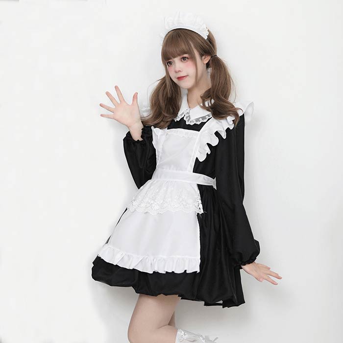 メイド服 ハロウィン コスプレ 仮装 衣装 メイド コスチューム 大きいサイズ ハロウィンコスプレ コスプレ衣装 レディース 大人 メイド服 ハロウィン 仮装 こすぷれ コス 長袖 可愛い ワンピース Lolita ゴスロリ ロリータ ワンピース 可愛い コスプレ joonstore-10001872 Joon store 楽天市場店 サンプル画像2