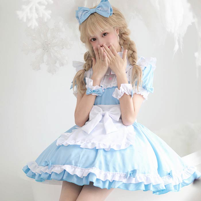 乐天商城 - メイド服 ハロウィン コスプレ メイド 仮装 衣装 半袖長袖両用 メイド コスチューム 大きいサイズ ハロウィンコスプレ コスプレ衣装 レディース 大人 メイド服 ハロウィン 仮装 こすぷれ コス 可愛い アリス ワンピース Lolita ゴスロリ ロリータ 可愛い コスプレ