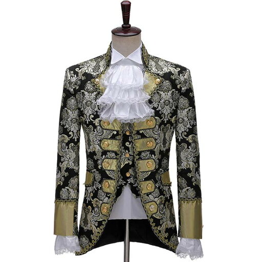 貴族衣装 王子様 演出服 中世 公爵様 宮廷衣装 5点セット 結婚式 メンズ ステージスーツ コスプレ仮装 ジャケット ステージ衣装 演奏会 司会 写真撮影用 大人 ハロウィン 衣装 男性用 バンド衣装 演劇オペラ声楽 パーティー コスチューム 文化祭 学園祭 中世貴族 紳士服