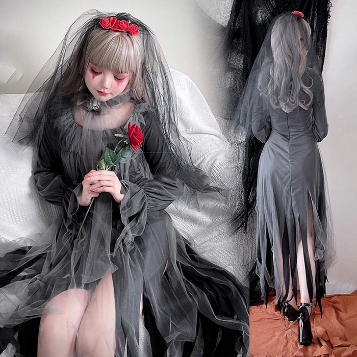 乐天商城 - ハロウィン 衣装 ゾンビ 花嫁 レディース 幽霊の花嫁 魔女 コスプレ 仮装 吸血鬼 幽霊 魔女 悪魔 鬼 ハロウィン ヴァンパイア おばけ 演出服 コスチューム Halloween コスプレ仮装衣装 ゾンビ花嫁に変装 吸血鬼 巫女 変装 大人用 衣装 ハロウィーン イベント パーティー用品