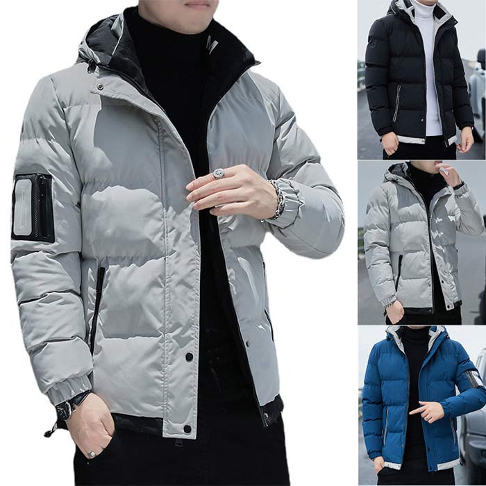 樂天商城 - ジャケット 中綿ジャケット メンズ アウター 暖かい 中綿入り フード付き 冬服 中綿ダウン ジャケット ブルゾン ダウンジャケット おしゃれ ジャンパー メンズ 秋 冬 防寒 対策 ブラック 黒 グレー ブルー カジュアル ストリート アウター おしゃれ かっこいい 中学生 高校生