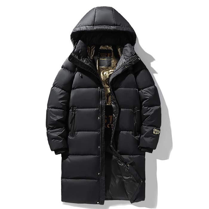 乐天商城 - ダウンジャケット メンズ アウター ロング丈 冬 メンズジャケット 暖かい フード付き 冬服 ダウン カジュアル アウター ダウンコート メンズコート ブルゾン ジャケット メンズ レディース 秋 冬 防寒 対策 撥水 無地 ブラック 黒 カジュアル おしゃれ かっこいい 冬服