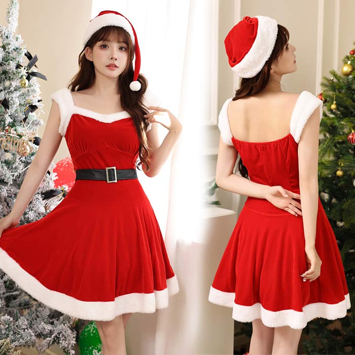 乐天商城 - サンタ コスプレ クリスマス サンタ 衣装 サンタ コスプレ サンタ帽子 可愛いコスプレ ワンピース クリスマス 衣装 サンタクロース サンタコス サンタコスチューム クリスマス コスプレ サンタ衣装 サンタ コスプレ 可愛い レディース コスチューム パーティー
