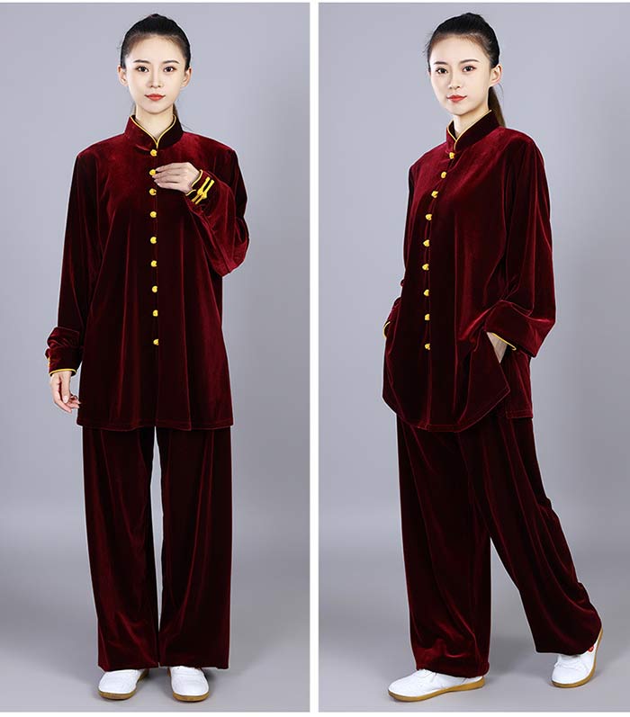 太極拳 服 太極拳 ウェア 秋 冬 厚手 セットアップ 上下2点セット 太極拳服 男女兼...