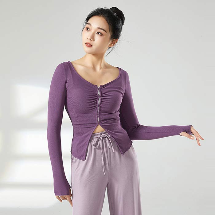 ダンス トップス バレエ ヨガ 古典舞踊ダンス 衣装 長袖 Tシャツ ストレッチ 大人 バレエトップス レッスン 着 エレガント 大人用 バレエ用品 ヨガ トップス ダンスウェア 伸縮性 ベリーダンス 社交ダンス 練習着 ダンス衣装 レディース ジュニア おしゃれ