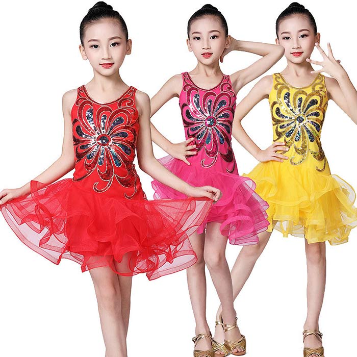 乐天商城 - 子供 ラテンドレス キッズ 女の子 ラテンダンス ジャズダンス衣装 舞台 ステージ衣装 スパンコールワンピース ラテン チャチャチャ タンゴ ワルツ 社交ダンス 練習着 レッスンウェア 可愛い キッズダンスウェア 学園祭 発表会 イベント ダンス 衣装 公演服 120-160